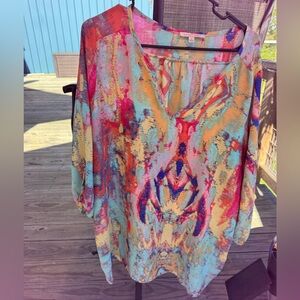 Gibson Multicolor Abstract Women's Blouse